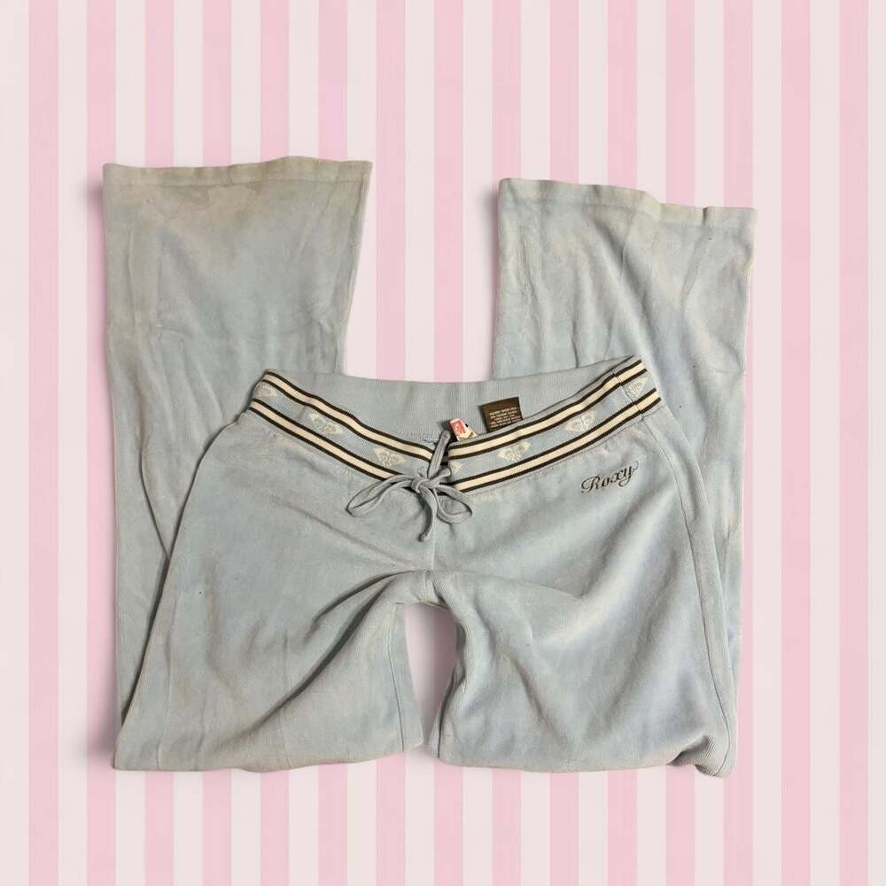 Roxy Light Blue Velour Lounge Sweatpants Size L